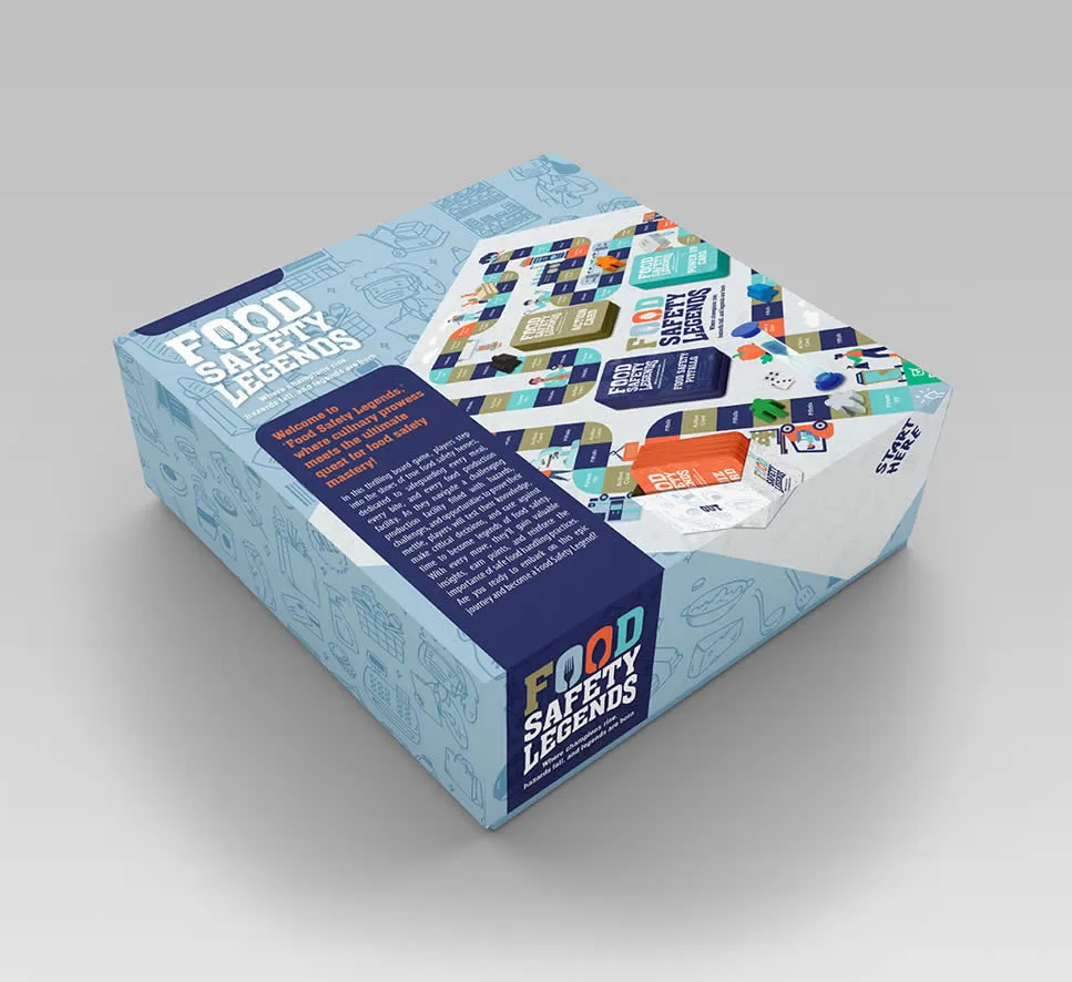 The Food Safety Legends board game set up for a training session
