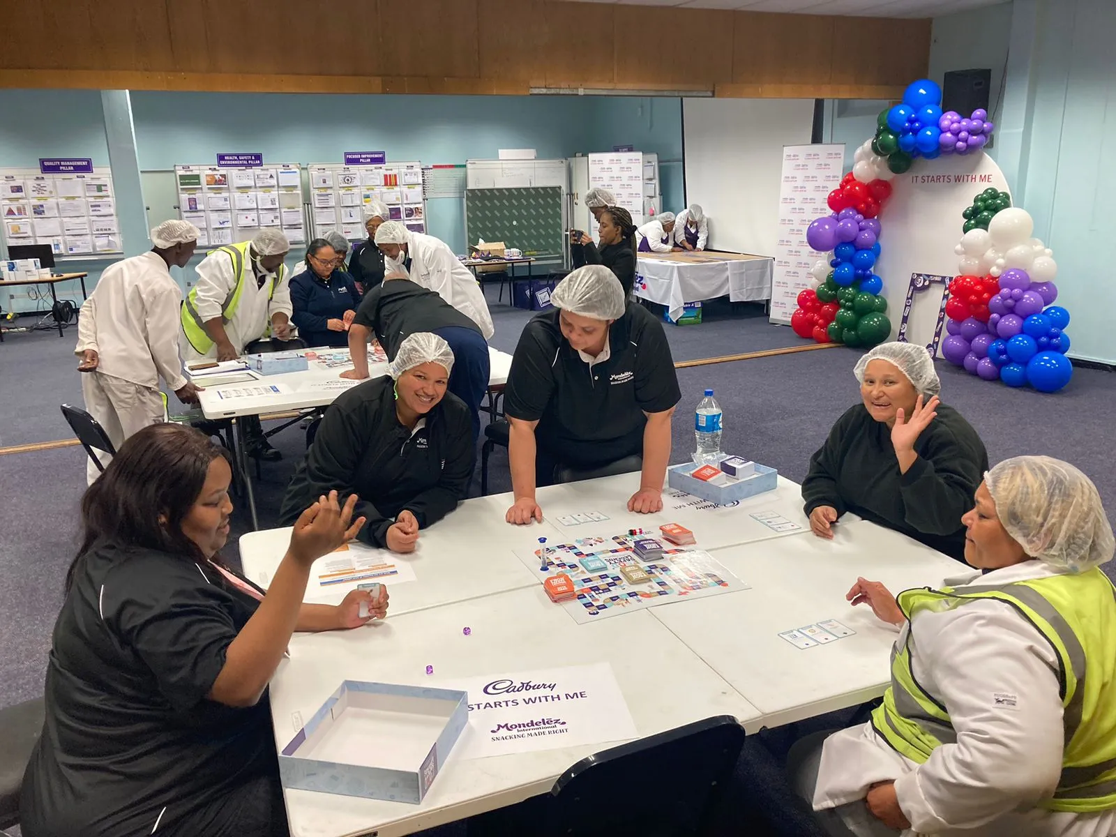 A team taking part in a Quality Day challenge
